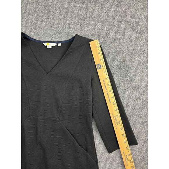 Boden Bronte Ottoman Dressochre Dress Women's 4P Black Short Sleeve Midi - Picture 3 of 8